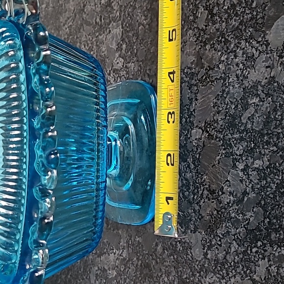 Indiana Blue Glass Covered Pedestal Dish - Picture 11 of 16